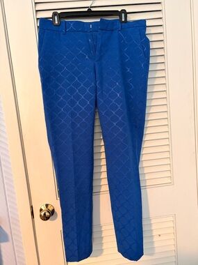 Women’s Blue Textured Dress Pants